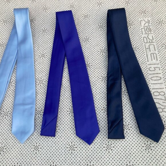 Other - Lot of 3 Skinny Men Ties Neckties Men Fashion Ties Navy, Blue and Sky Blue